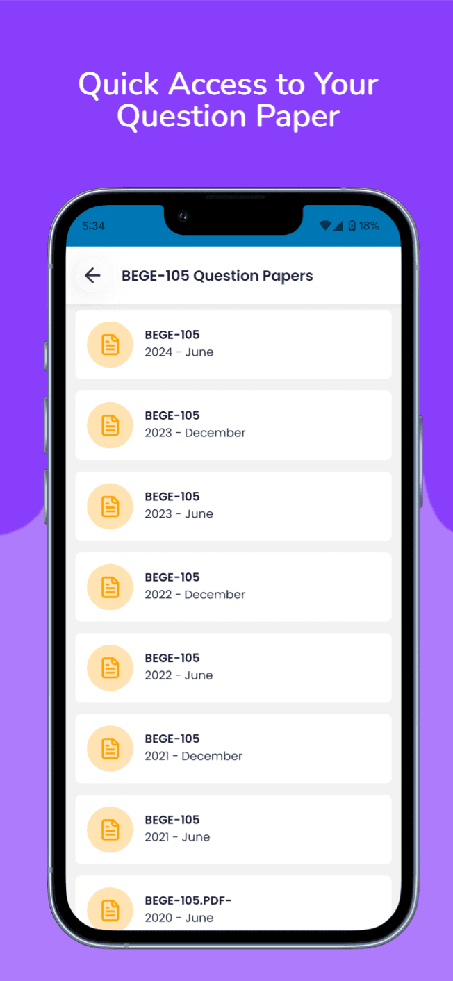 Quick access to IGNOU question papers - Download previous year exam papers with one click, organized by course code and exam session