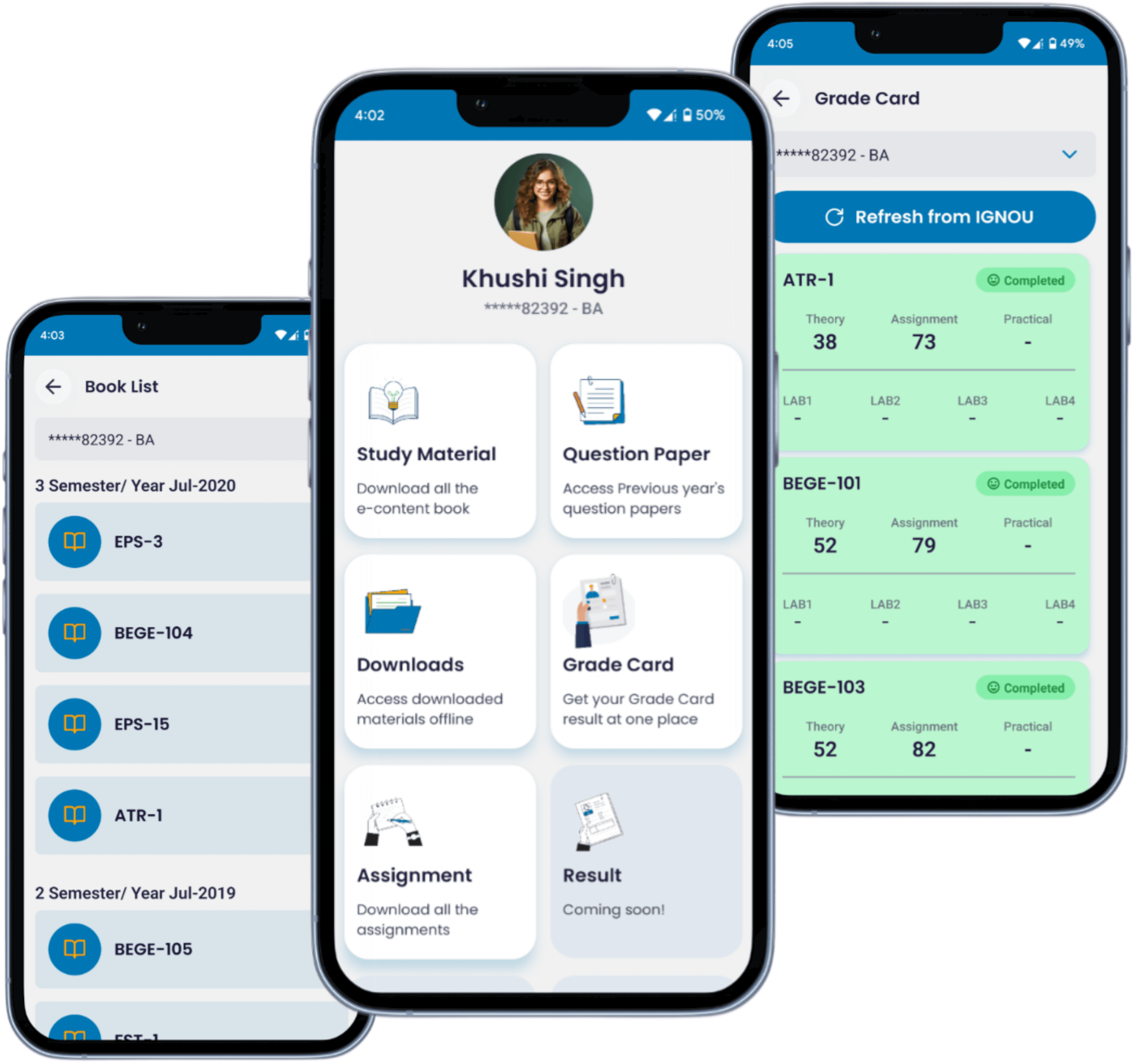 IGNOU Tutor App Interface